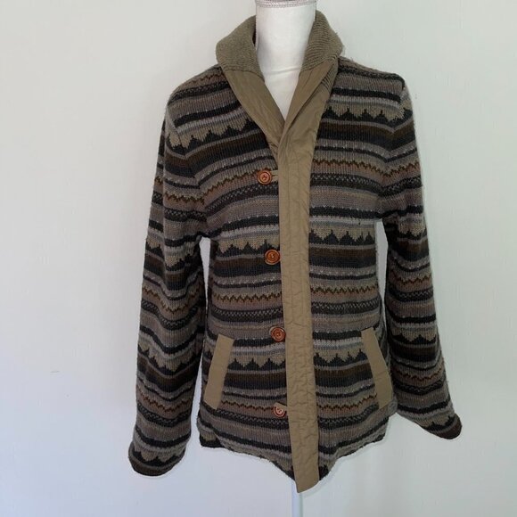 Astor One Jacket Medium Size Womens Vintage Reversible Cotton Acrylic Button Up - Picture 9 of 13